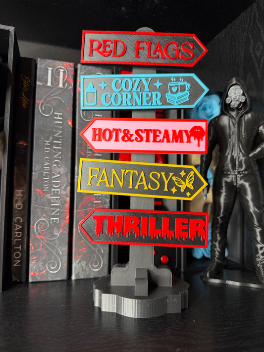 Magnetic Book Genre Sign Set | Interchangeable Bookshelf Decor | Choose Individual Signs, Full Set, or Custom Text Sign | Reader Gift