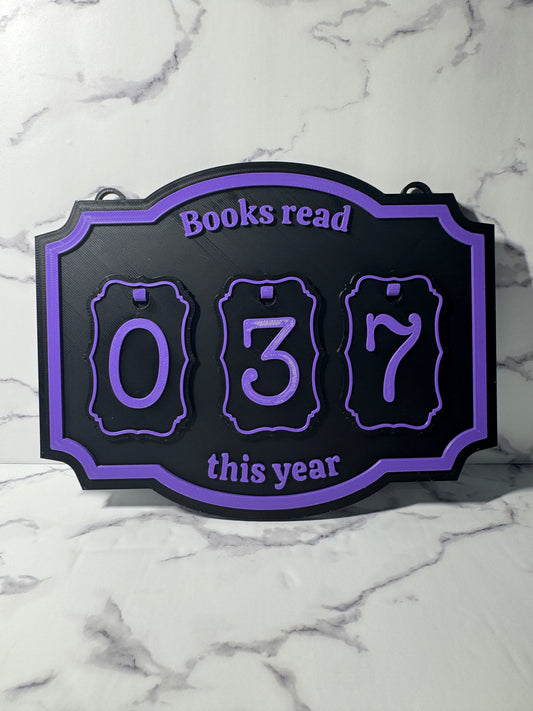 Books Read This Year Counter | Reading Tracker Sign | Hanging Bookshelf Book Counter | Book Goal Tracker | Reader Gift