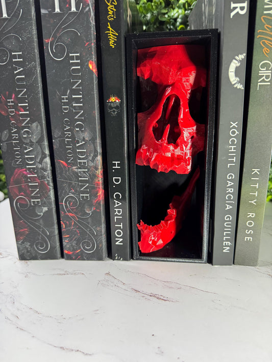 3D Printed Skull Book Nook – Gothic Bookshelf Insert Decor