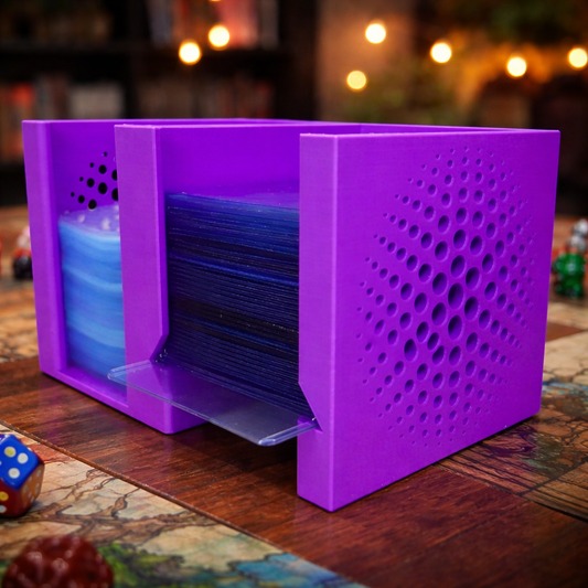 Dual-Compartment Card Organizer | Sleeved Deck Holder | 3D Printed Trading Card Storage Stand