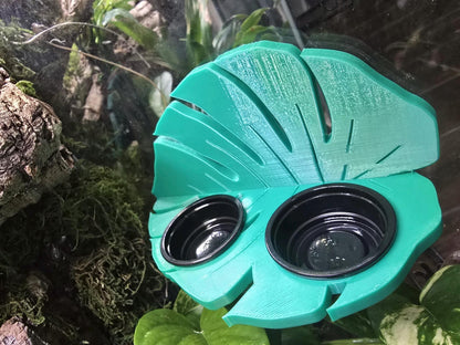 Magnetic Monstera Leaf Feeding Ledge for Reptiles