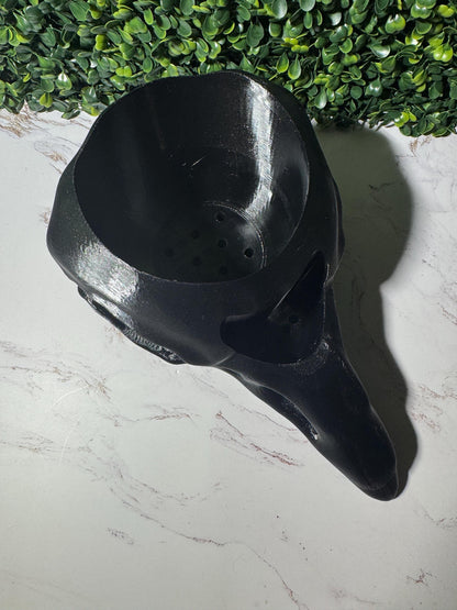 Raven Skull Planter w/ Drip Tray
