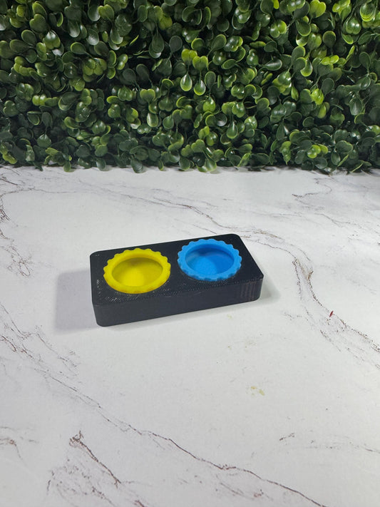 Reptile Feeder Cup Holder with 2 Silicone Cups | Double Feeding Dish for Geckos, Lizards, and Exotic Pets