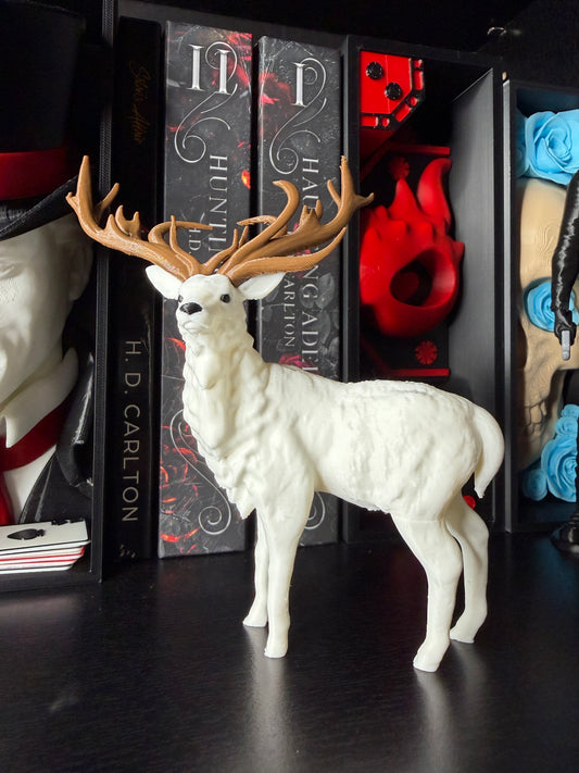 Stag Figurine with Optional Flames | Deer Decor | Fantasy Shelf Decor