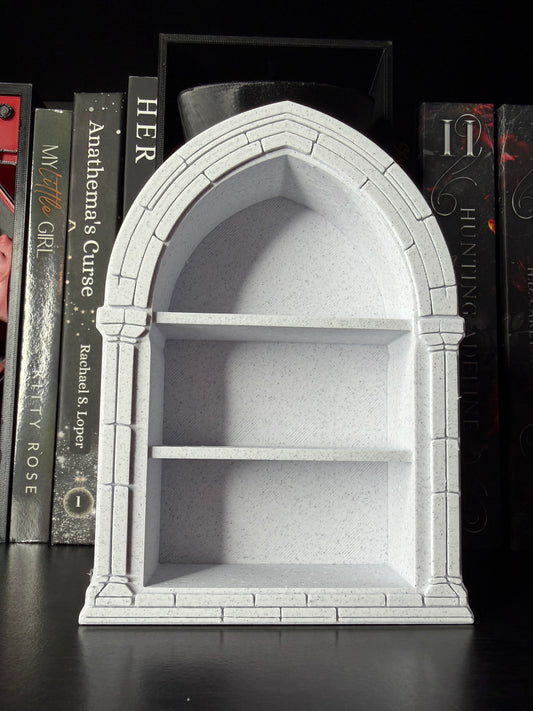 Mini Bookshelf Decor | Gothic Arch Shelf | Small Display Shelf | Bookshelf Trinket Holder | Bookish Decor