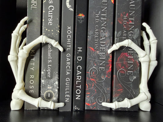 Skeleton Hand Shelf Decor | Gothic Bookend Style Decor | Spooky Book Lover Decor | Halloween Shelf Accent