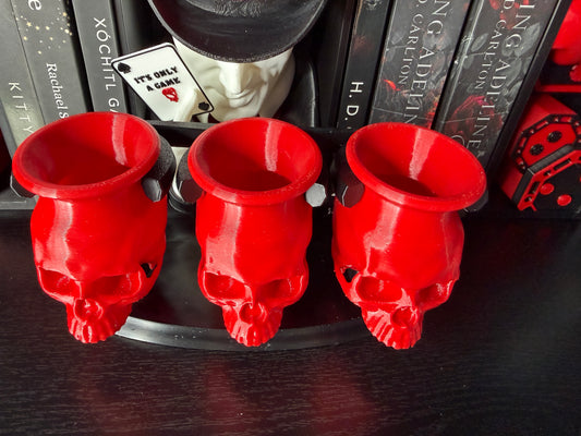 Skull Planter | Small Gothic Plant Pot | Spooky Planter for Real or Fake Plants | Halloween Shelf Decor