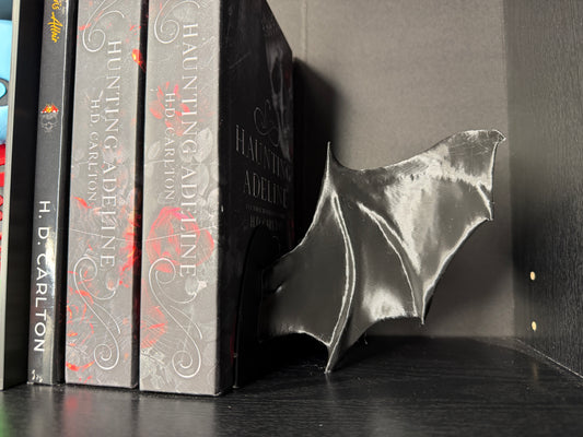 Gothic Bat Wing Bookends | Dark Romance Bookshelf Decor | Spooky Book Ends