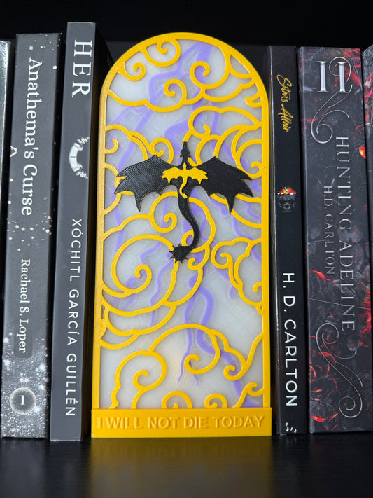 Dragon Stained Glass Book Nook | LED Tealight Bookshelf Insert | Gothic Fantasy Shelf Decor