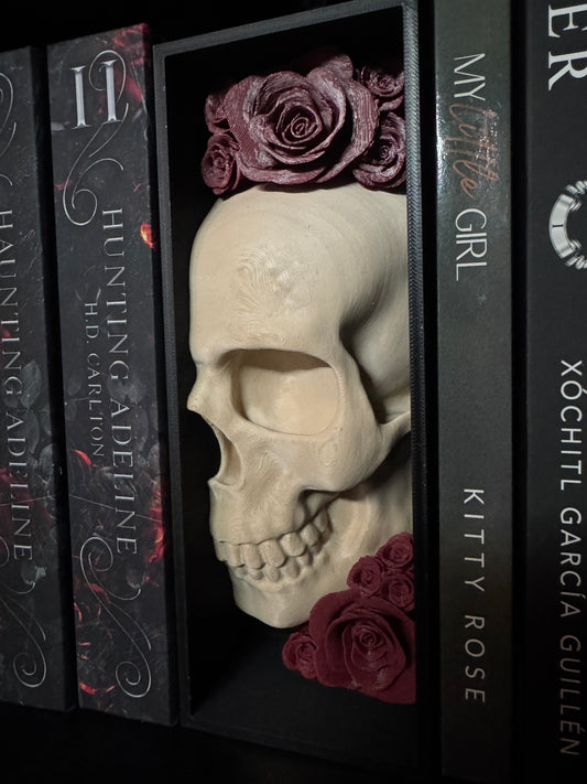 Skull Book Nook #2 with Gothic Rose Accents