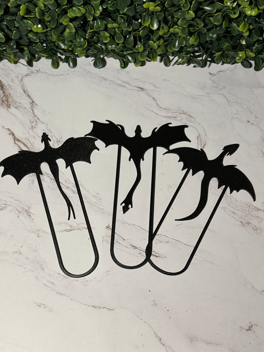 3D Printed Dragon Bookmarks (Multi-Pack) | Fantasy Book Mark Set | Dragon Clip/Paperclip Bookmark