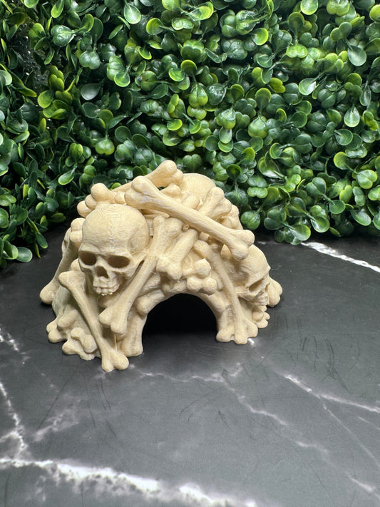 Skull & Bones Reptile Hide Cave | Gothic Enclosure Decor