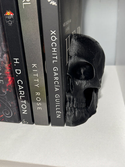 Gothic Skull Bookends (Set of 2) | 3D Printed Horror Shelf Decor