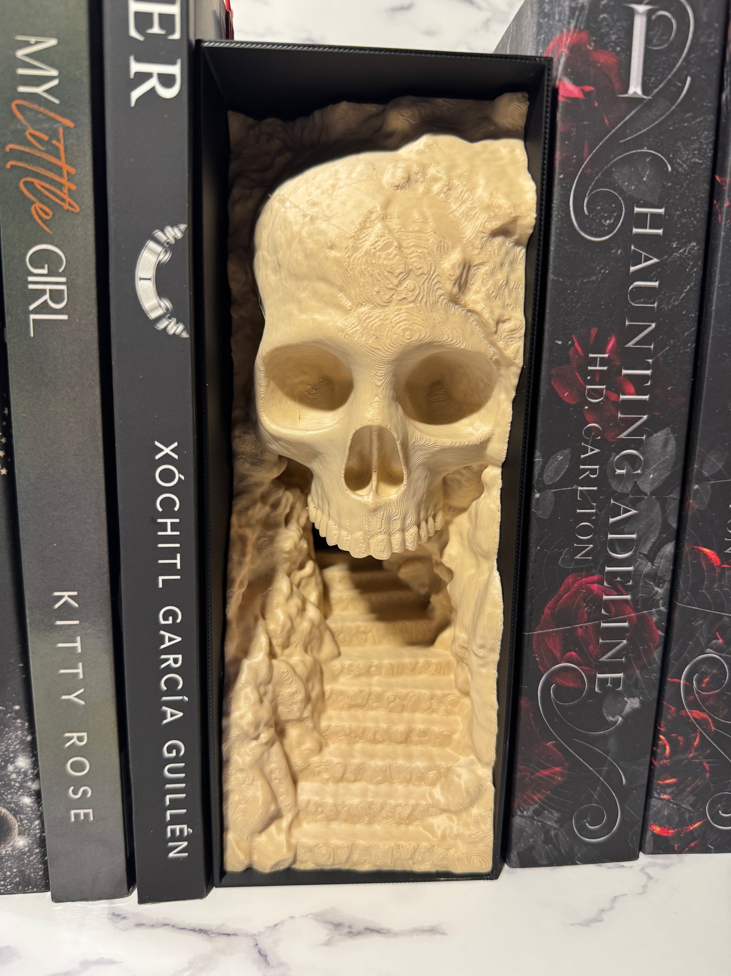 Skull Cave Book Nook | Spooky Tunnel Bookshelf Decor