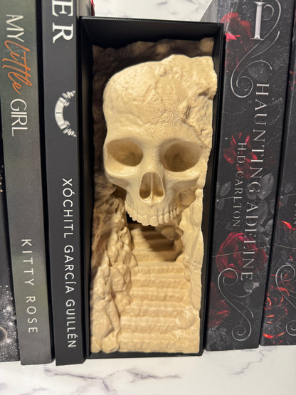 Skull Cave Book Nook | Spooky Tunnel Bookshelf Decor