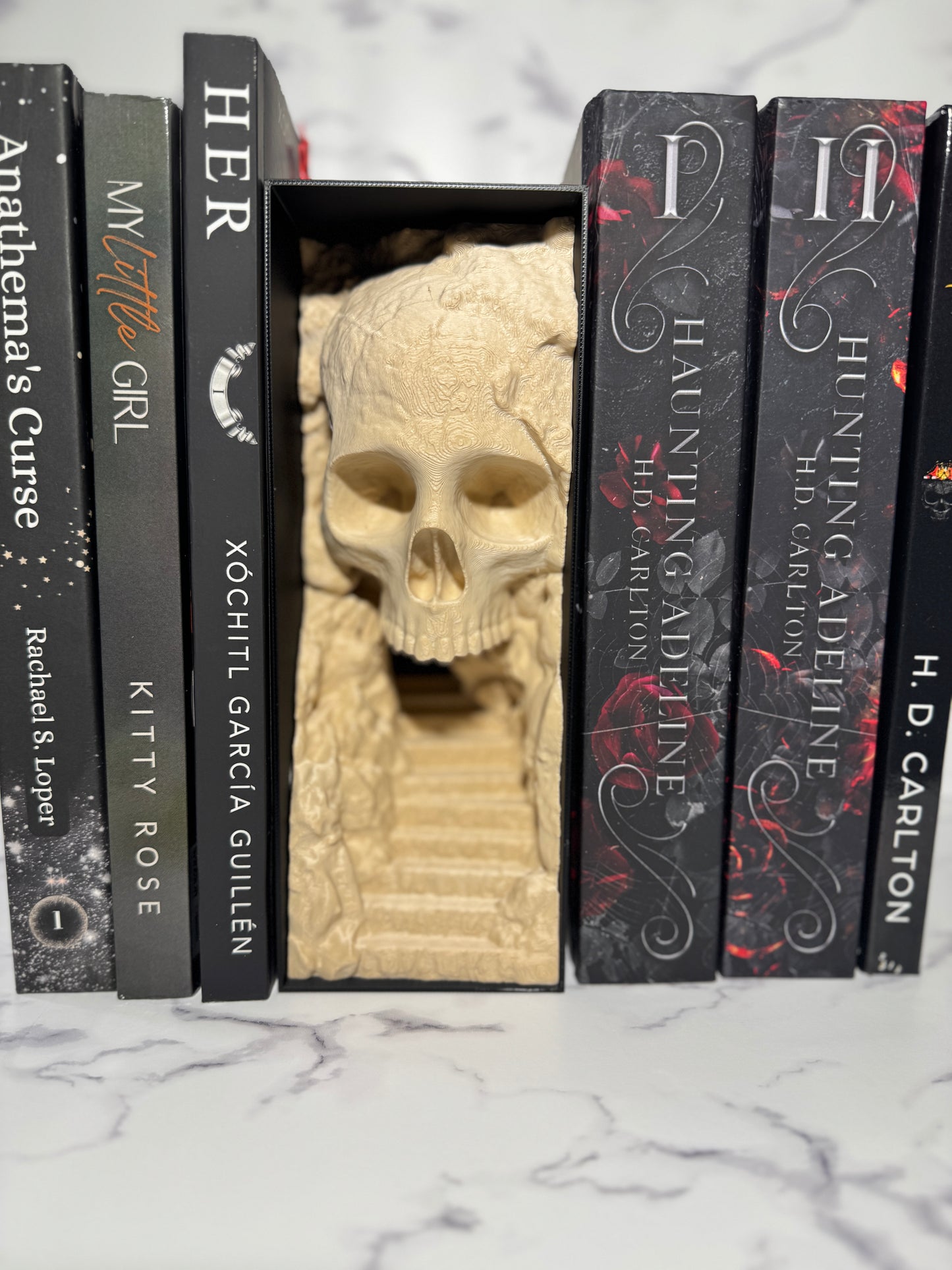 Skull Cave Book Nook | Spooky Tunnel Bookshelf Decor