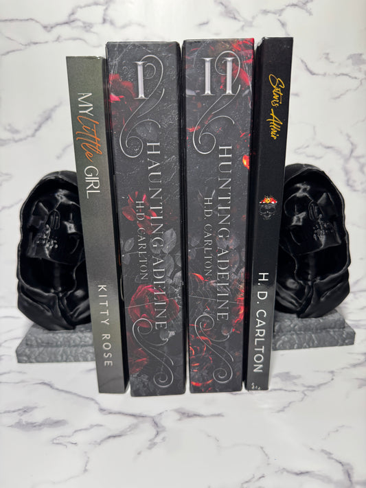 Hooded Skull Bookends Set | Dark Academia / Spooky Home Decor