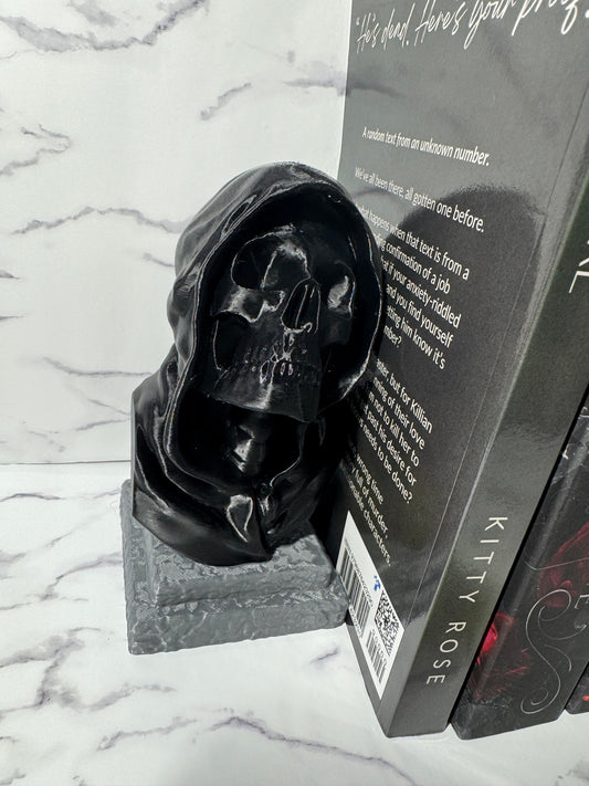 Hooded Skull Bookends Set | Dark Academia / Spooky Home Decor