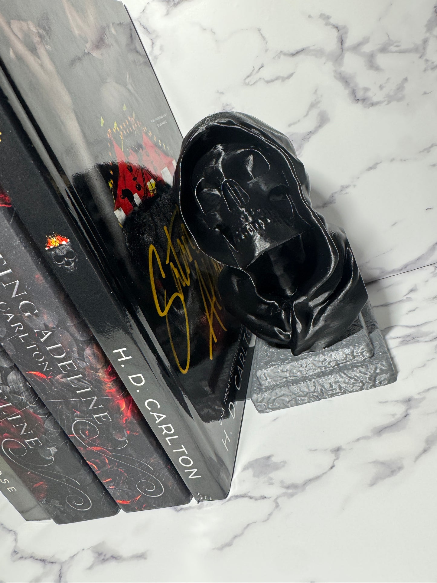 Hooded Skull Bookends Set | Dark Academia / Spooky Home Decor