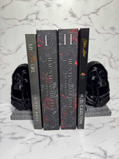 Hooded Skull Bookends Set | Dark Academia / Spooky Home Decor