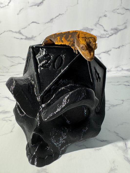 D20 Dice Reptile Hide | DND Gecko Hide | 3D Printed Crested Gecko Cave | Fantasy Terrarium Decor | Small Reptile Enclosure Hide