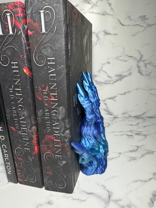 Soulbound Bookends | Dragon Hand Bookends | Fantasy Bookend Pair | 3D Printed Book Nook Decor | Gothic Bookshelf Decor