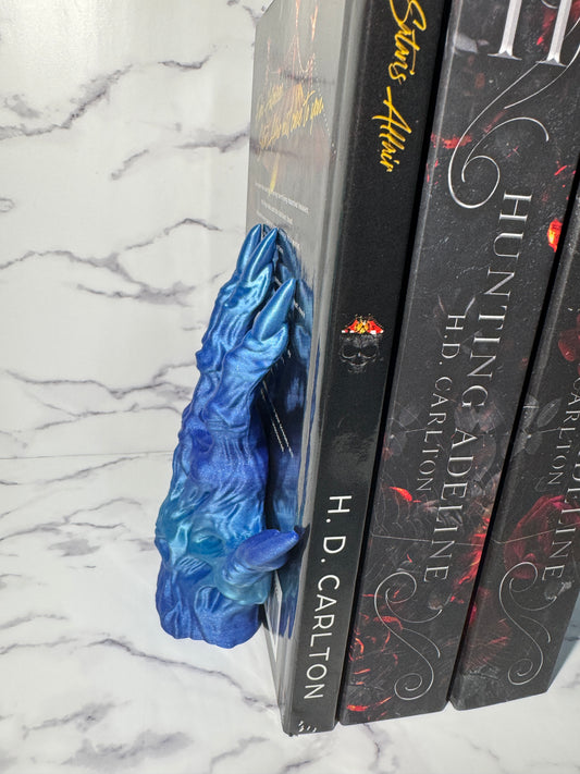 Soulbound Bookends | Dragon Hand Bookends | Fantasy Bookend Pair | 3D Printed Book Nook Decor | Gothic Bookshelf Decor