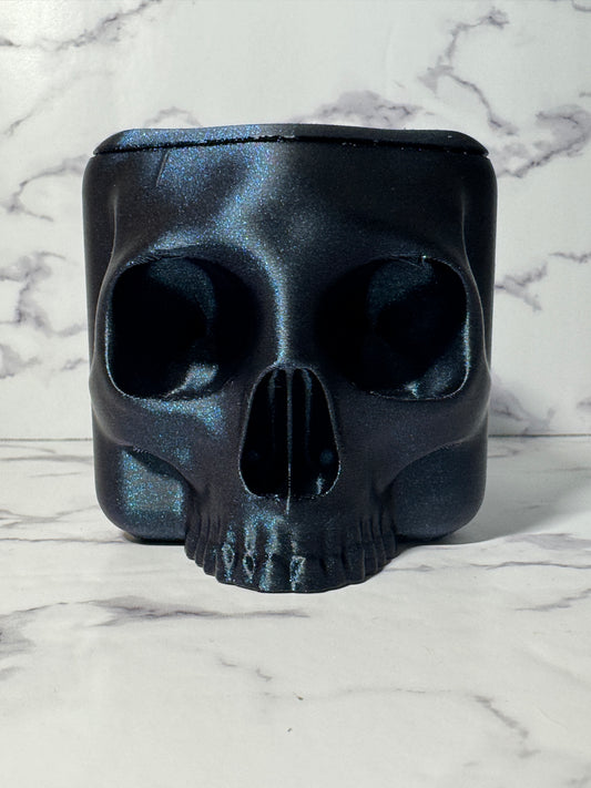 Skull Dice Box with Lid | Gothic 3D Printed Dice Holder and Storage Container | D&D Dice Vault for RPG and Tabletop Gaming