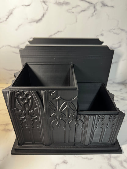 Gothic Cathedral Desk Organizer | Dark Academia Office Decor