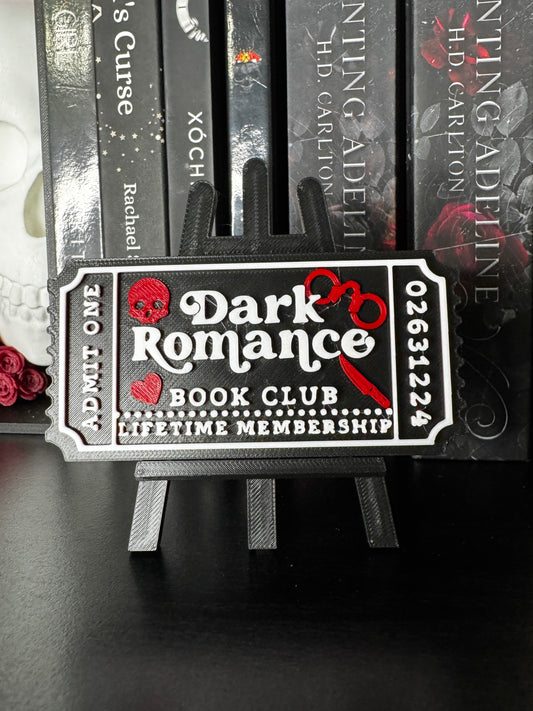 Movie Ticket Bookshelf Decor | Personalized Book Club Shelf Sign | 3D Printed Ticket Display | Reader Shelf Accent