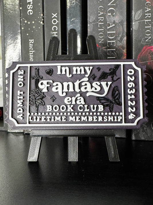 Movie Ticket Bookshelf Decor | Personalized Book Club Shelf Sign | 3D Printed Ticket Display | Reader Shelf Accent