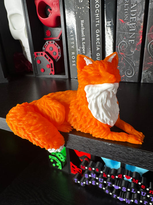 Fox Shelf Sitter | 3D Printed Woodland Bookcase Decor | Cozy Forest Animal Shelf Accent