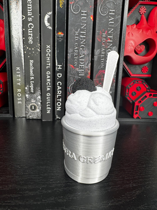 Extra Creamy Ice Cream Shelf Decor | Cookies & Cream Inspired Bookish Decor