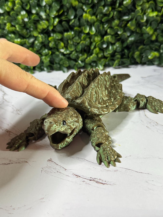 Articulated Snapping Turtle Figurine