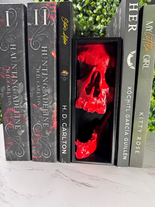 3D Printed Skull Book Nook – Gothic Bookshelf Insert Decor