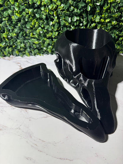 Raven Skull Planter w/ Drip Tray