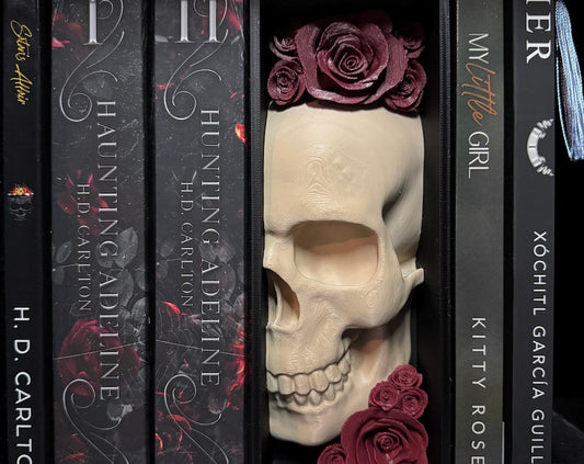 Skull Book Nook #2 with Gothic Rose Accents